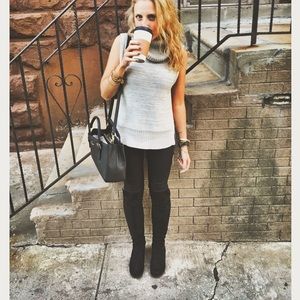 Grey Banana Republic turtleneck tunic sweater